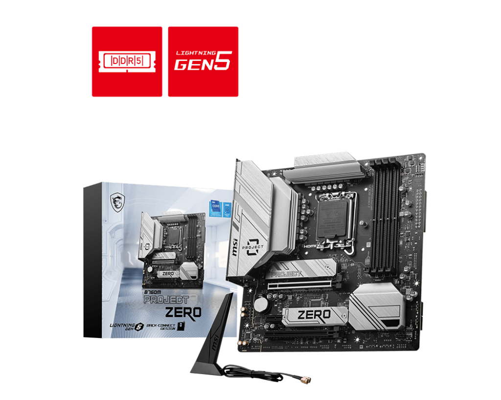 MSI B760M Project Zero (Wi-Fi) Motherboard Supports Intel 12th , 13th & 14th Gen Processors