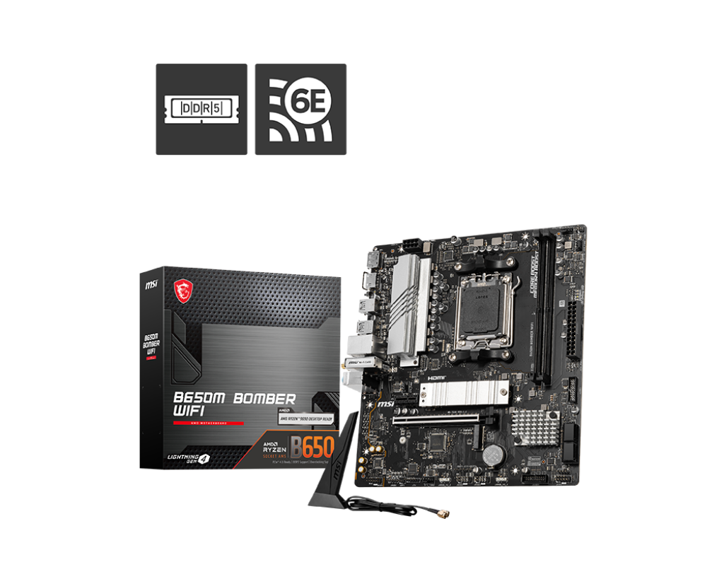 MSI B650M BOMBER WIFI DDR5 M-ATX Motherboard โ AM5 Socket AMD