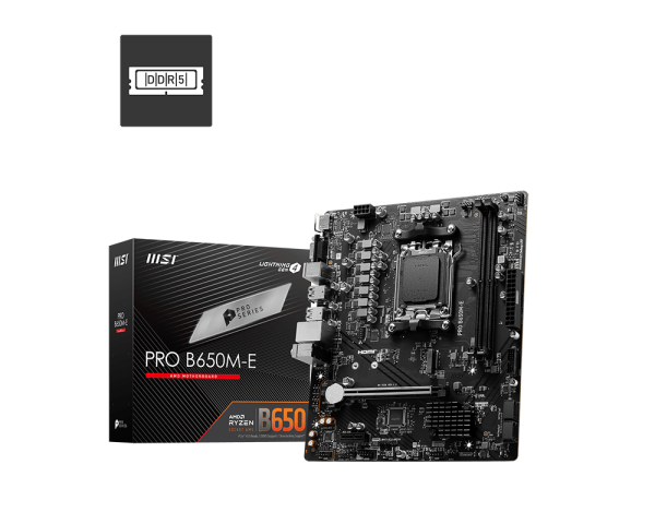 MSI PRO B650M-E DDR5 M-ATX Motherboard โ AM5 Socket AMD