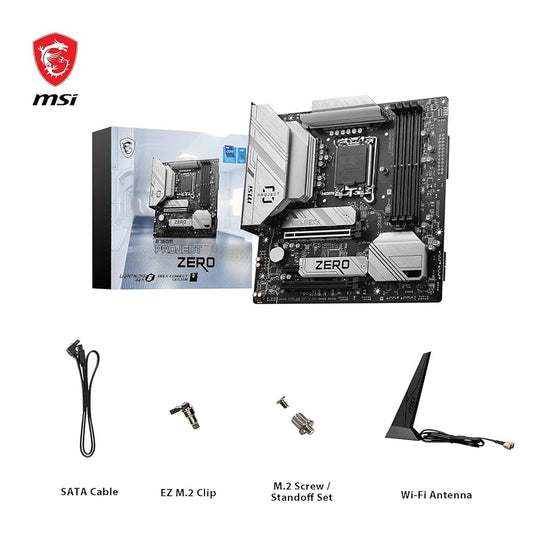 MSI B760M Project Zero (Wi-Fi) Motherboard Supports Intel 12th , 13th & 14th Gen Processors
