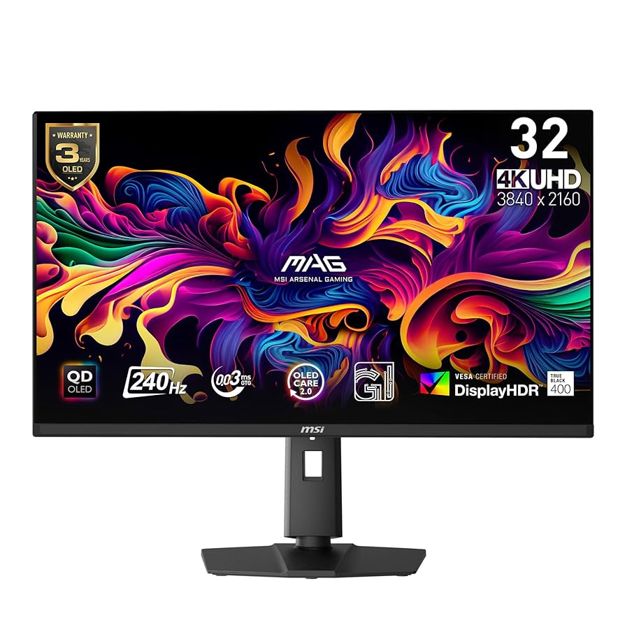 MSI Mag 321UP QD-OLED 4K UHD 32 Inch Gaming Monitor