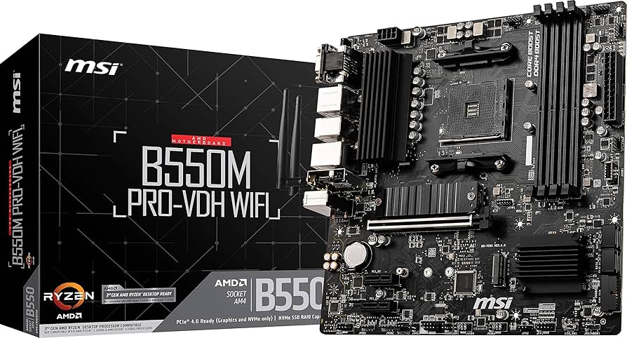 MSI B550M PRO-VDH WIFI DDR4 M-ATX Motherboard โ AM4 Socket AMD
