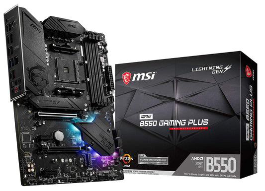 MSI MPG B550 GAMING PLUS DDR4 ATX Motherboard – AM4 Socket AMD