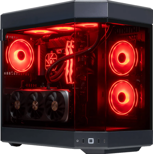 HYTE Y60 E-ATX Mid Tower Red and Black Case