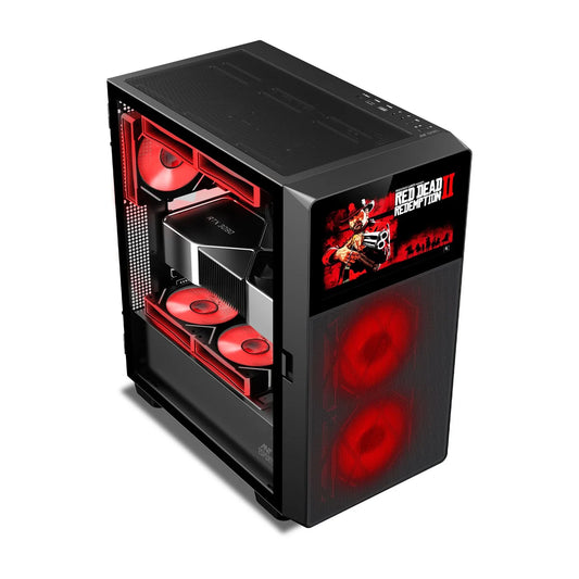 Ant Esports ICE Digital C3 ARGB ATX Mid Tower Cabinet (Black) with 8-Inch IPS Display, Tempered Glass & ARGB Fans