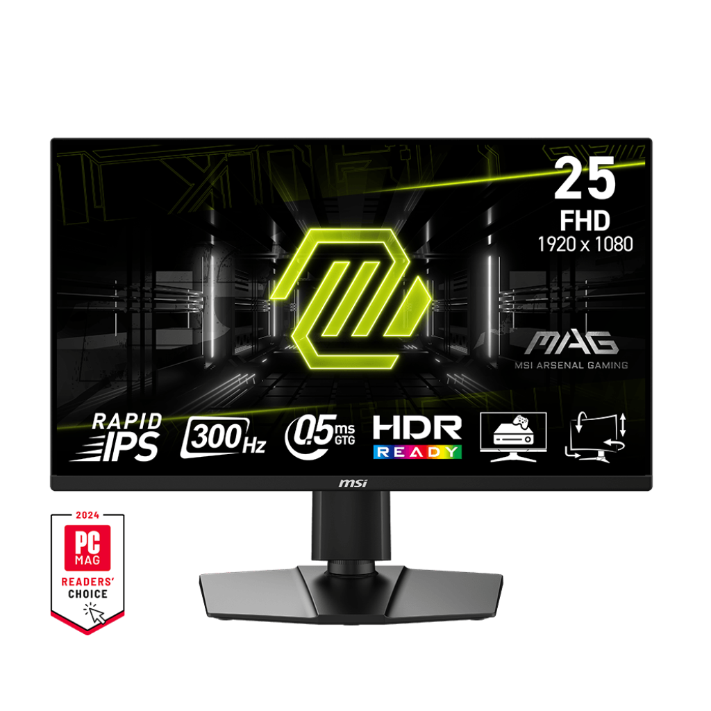 MSI MAG 255PXF 24.5 Inch Flat Rapid IPS FHD 300Hz 0.5ms (GtG, Min.) AMD FreeSync Premium Anti-glare HDR Ready Gaming Monitor