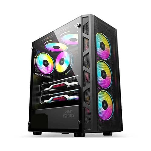 Ant Esports ICE-130AG RGB Cabinet (Matte Black)