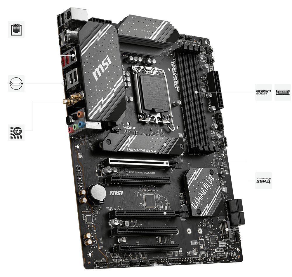 MSI B760M Gaming Plus WIFI DDR5 Motherboard INTEL