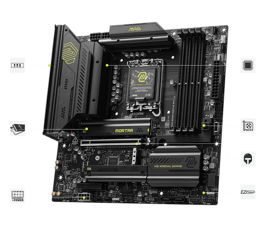 MSI MAG B860M MORTAR WIFI LGA 1851 mATX Motherboard INTEL