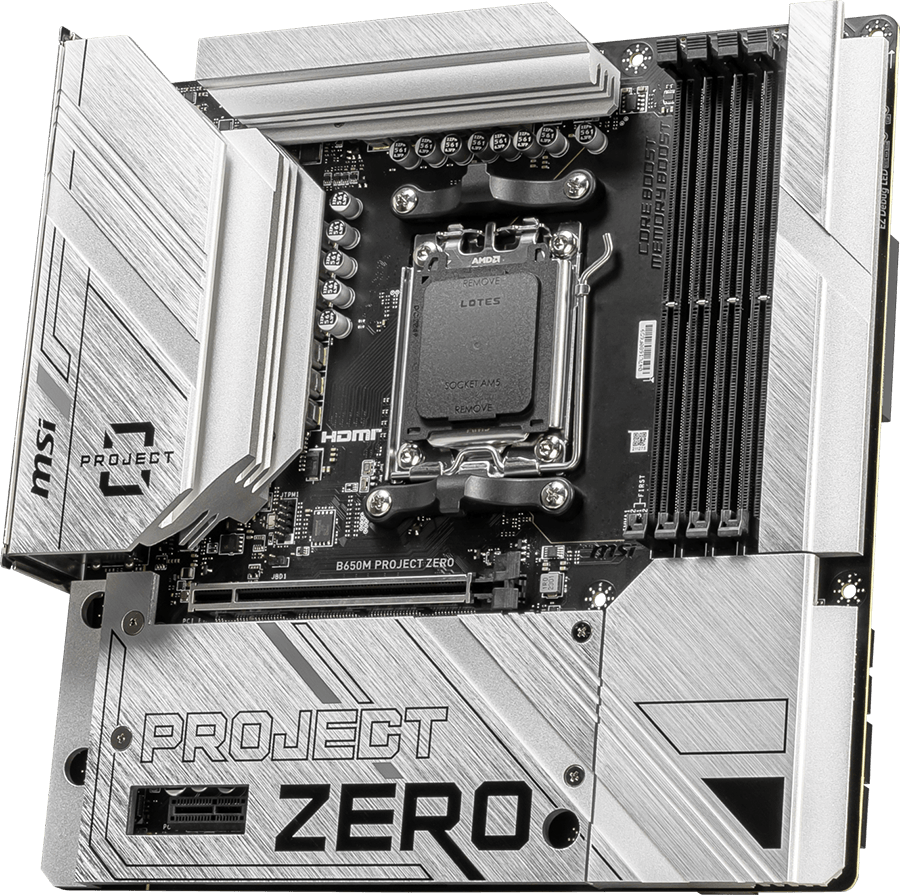 MSI B650M PROJECT ZERO DDR5 M-ATX Motherboard – AM5, Wi-Fi 6E AMD