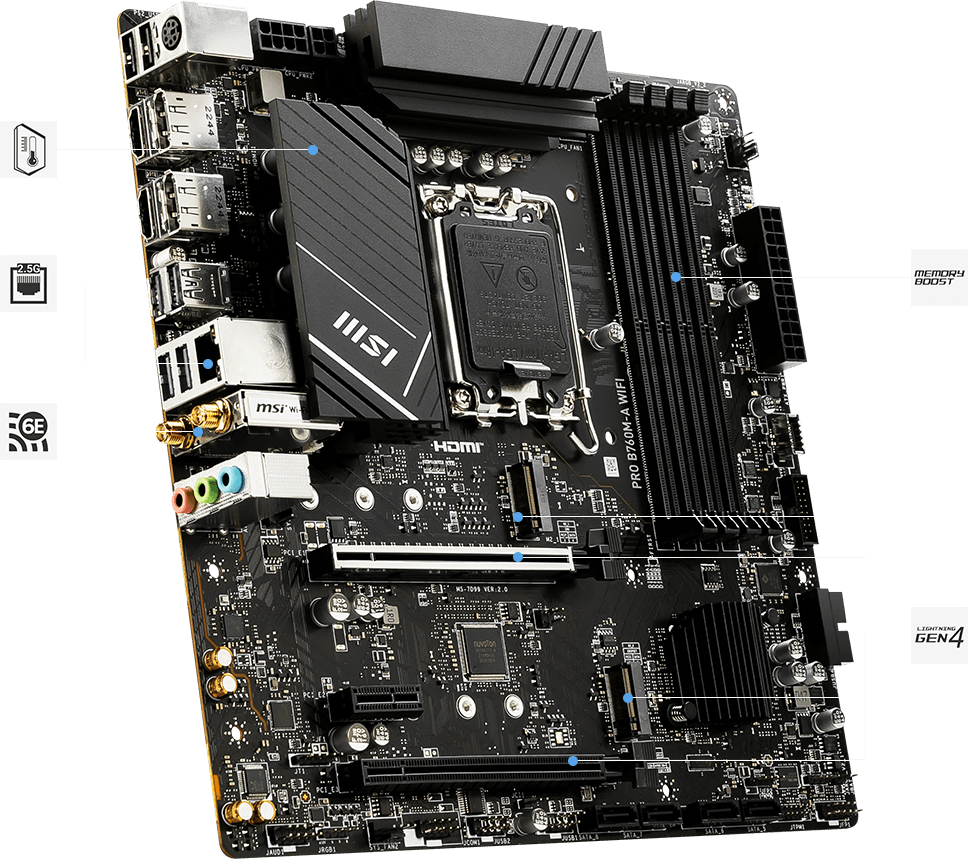 MSI Pro B760M-A WIFI DDR5 Motherboard INTEL