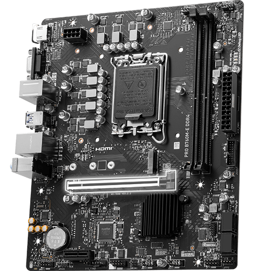MSI Pro B760M-E DDR4 Intel Motherboard Supports Intel 12th , 13th & 14th Gen Processors