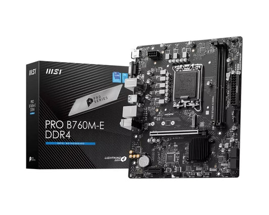 MSI Pro B760M-E DDR4 Intel Motherboard Supports Intel 12th , 13th & 14th Gen Processors
