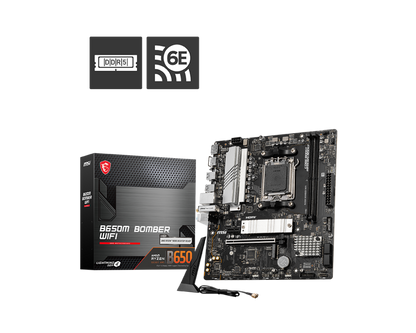 MSI B650M BOMBER WIFI DDR5 M-ATX Motherboard – AM5 Socket AMD