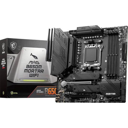 MSI MAG B650M MORTAR WIFI DDR5 M-ATX Motherboard – AM5 Socket AMD