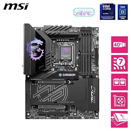 MSI MPG Z890 Carbon WiFi Motherboard ATX - Supports ultra core