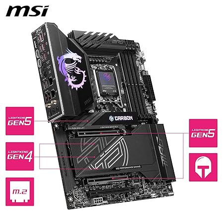 MSI MPG Z890 Carbon WiFi Motherboard ATX - Supports ultra core
