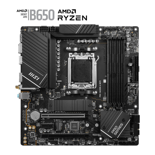 MSI PRO B650M-A WIFI DDR5 M-ATX Motherboard – AM5 Socket AMD