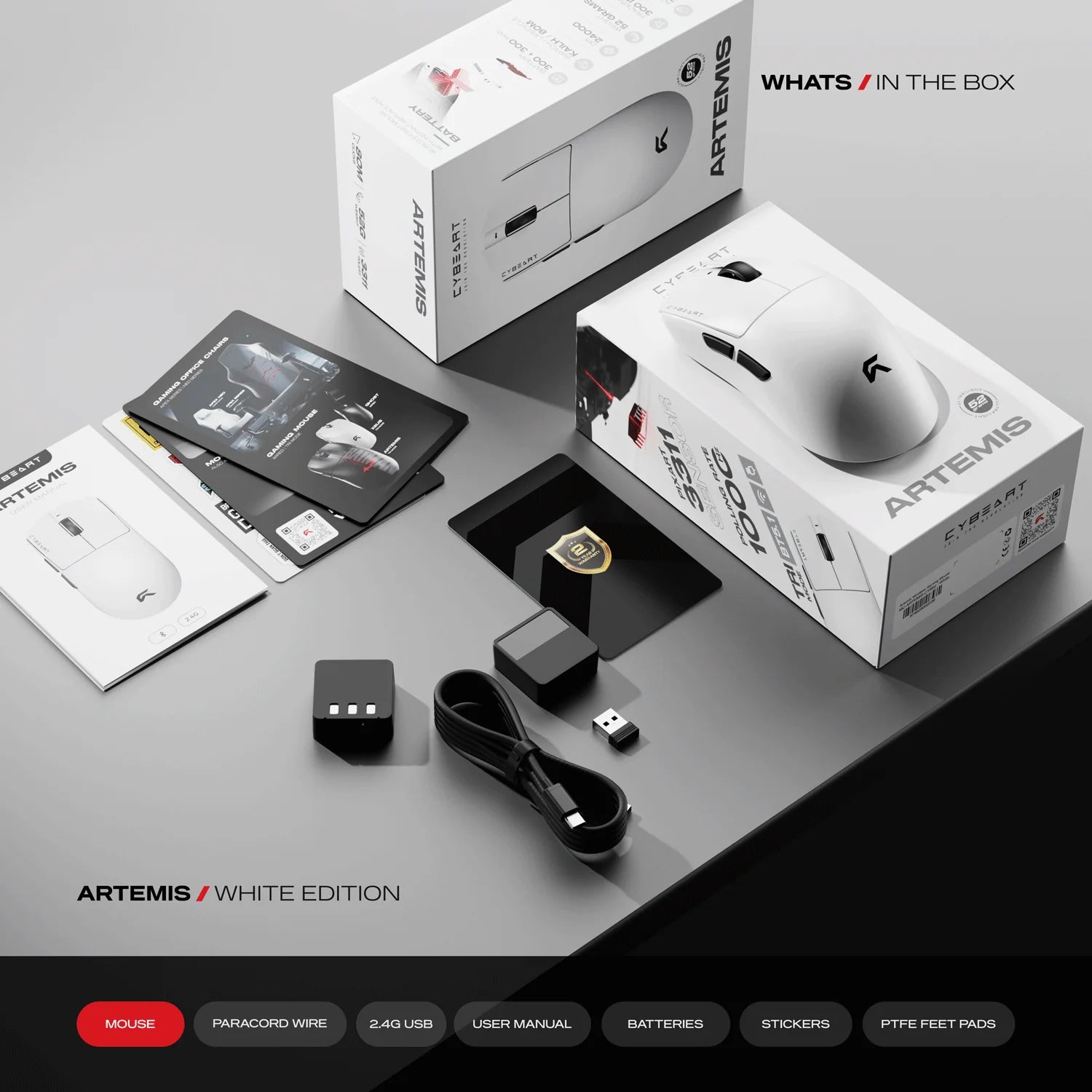 Cybeart Artemis 1K 52g Ultra-Lightweight Tri-Mode Mouse