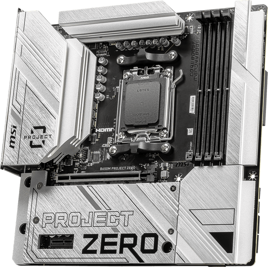 MSI B650M PROJECT ZERO DDR5 M-ATX Motherboard – AM5, Wi-Fi 6E AMD