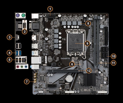 GIGABYTE H610M H V2 DDR4 M-ATX Motherboard INTEL